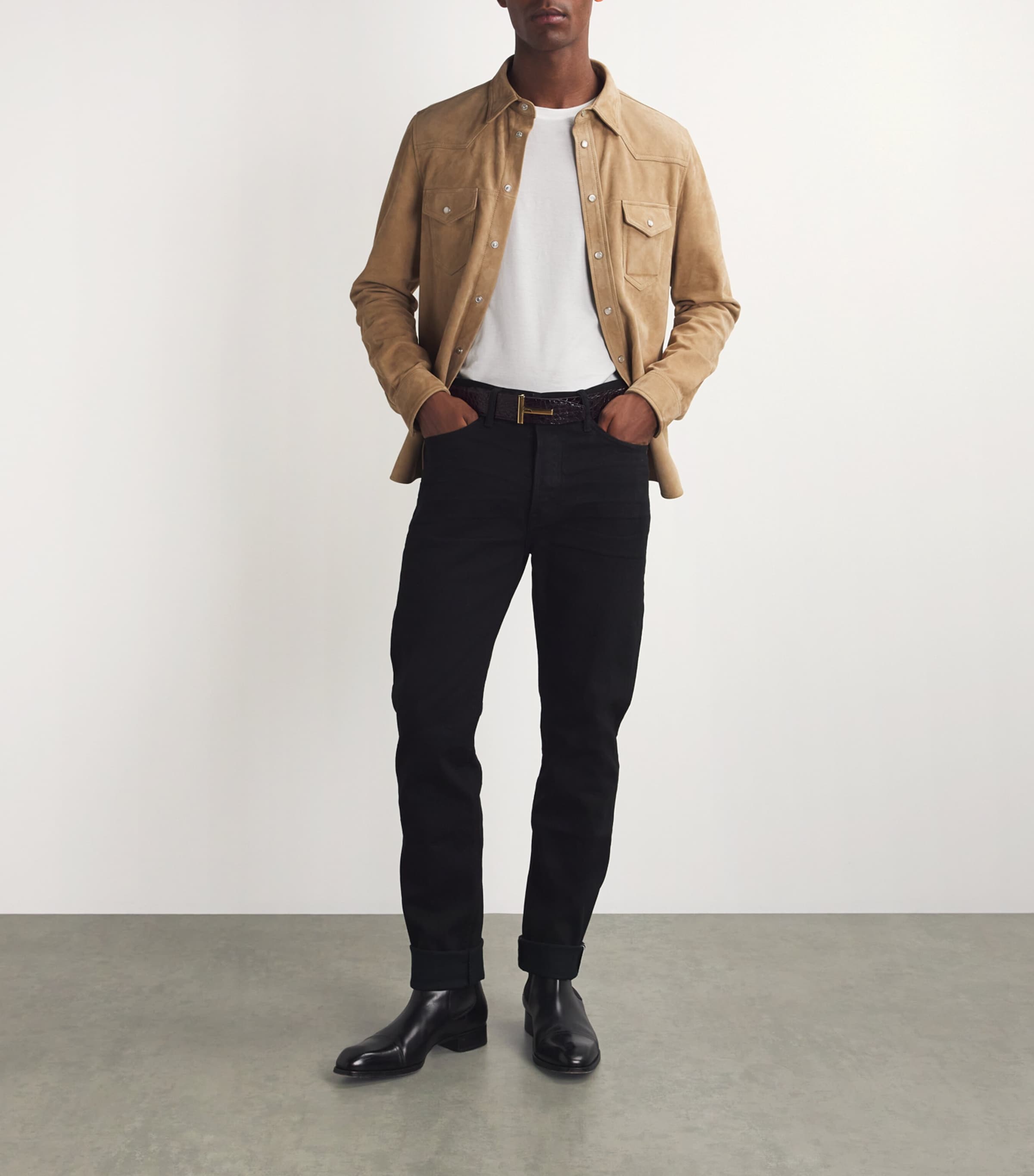 Leather Reversible T Icon Belt 1B023 Image 5