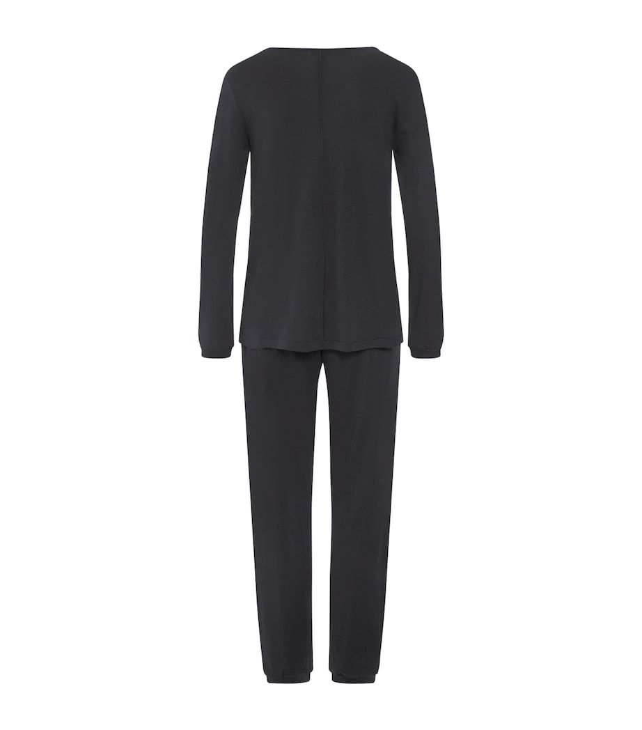 Hanro Womens Cotton Franca Pyjama Set Phantom Image 3