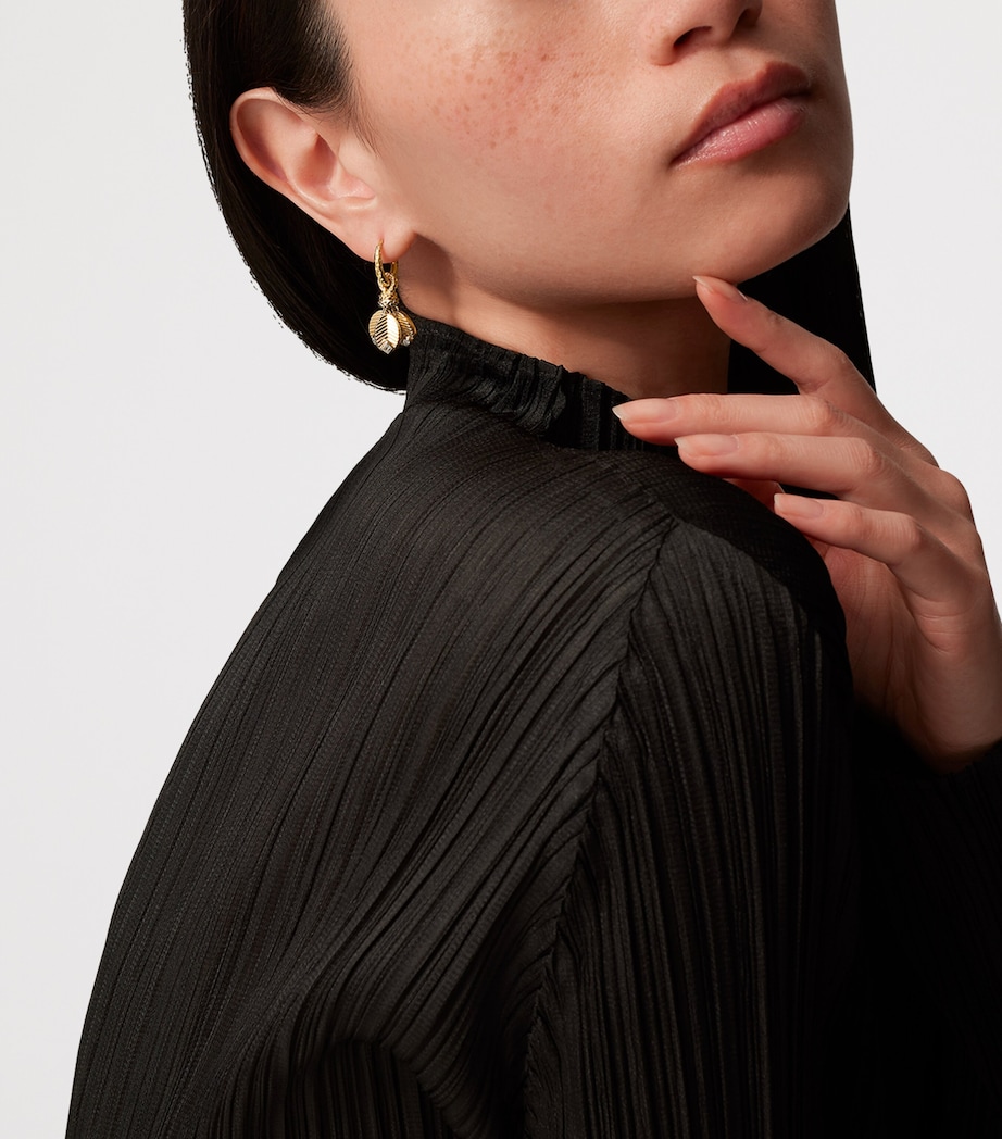 Yellow Gold, White Gold and Diamond Grain de Café Drop Earrings MIXED GOLD Image 2