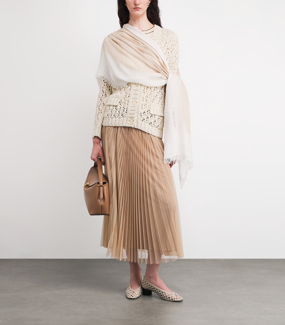 Modal-Cashmere Scarf VR1 ACERO/BURRO Image 3