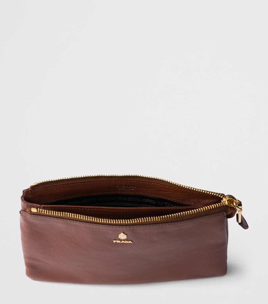 Prada Leather Logo Pouch Brown Image 2