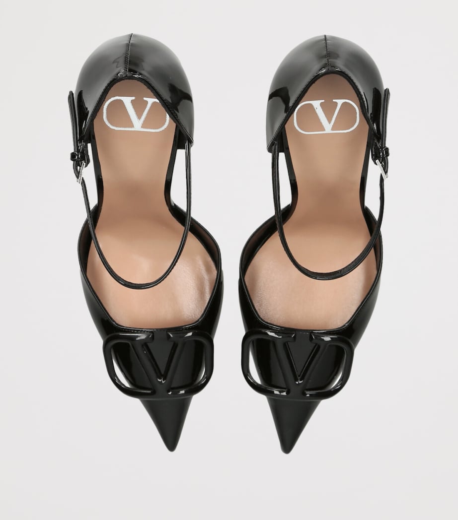 Valentino Garavani Patent Leather VLogo D’Orsay Pumps 100 Black Image 4