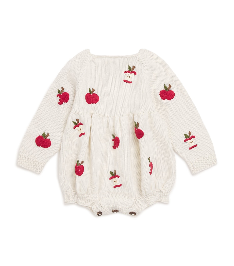 Merino Wool Apple Bodysuit (0-36 Months) CREAM WHITE Image 1