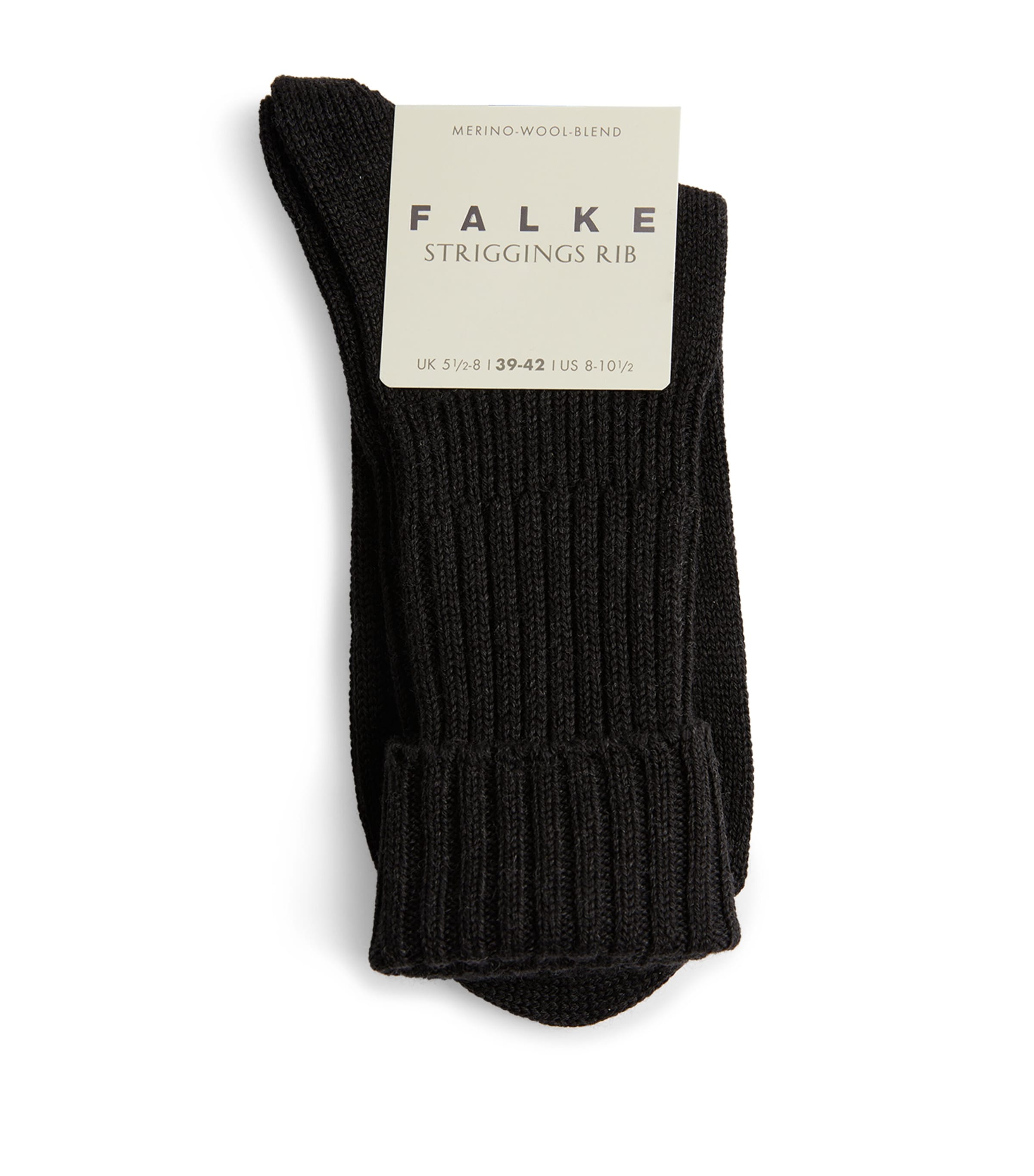 Falke Virgin Wool-blend Striggings Socks In Grey