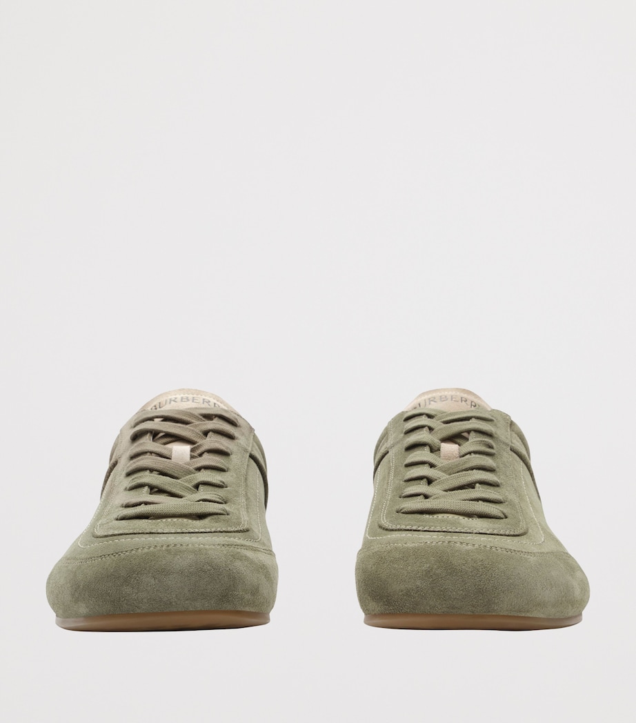 Burberry Mens Suede Knight Runner Sneakers Airforce Green/tawny Image 2