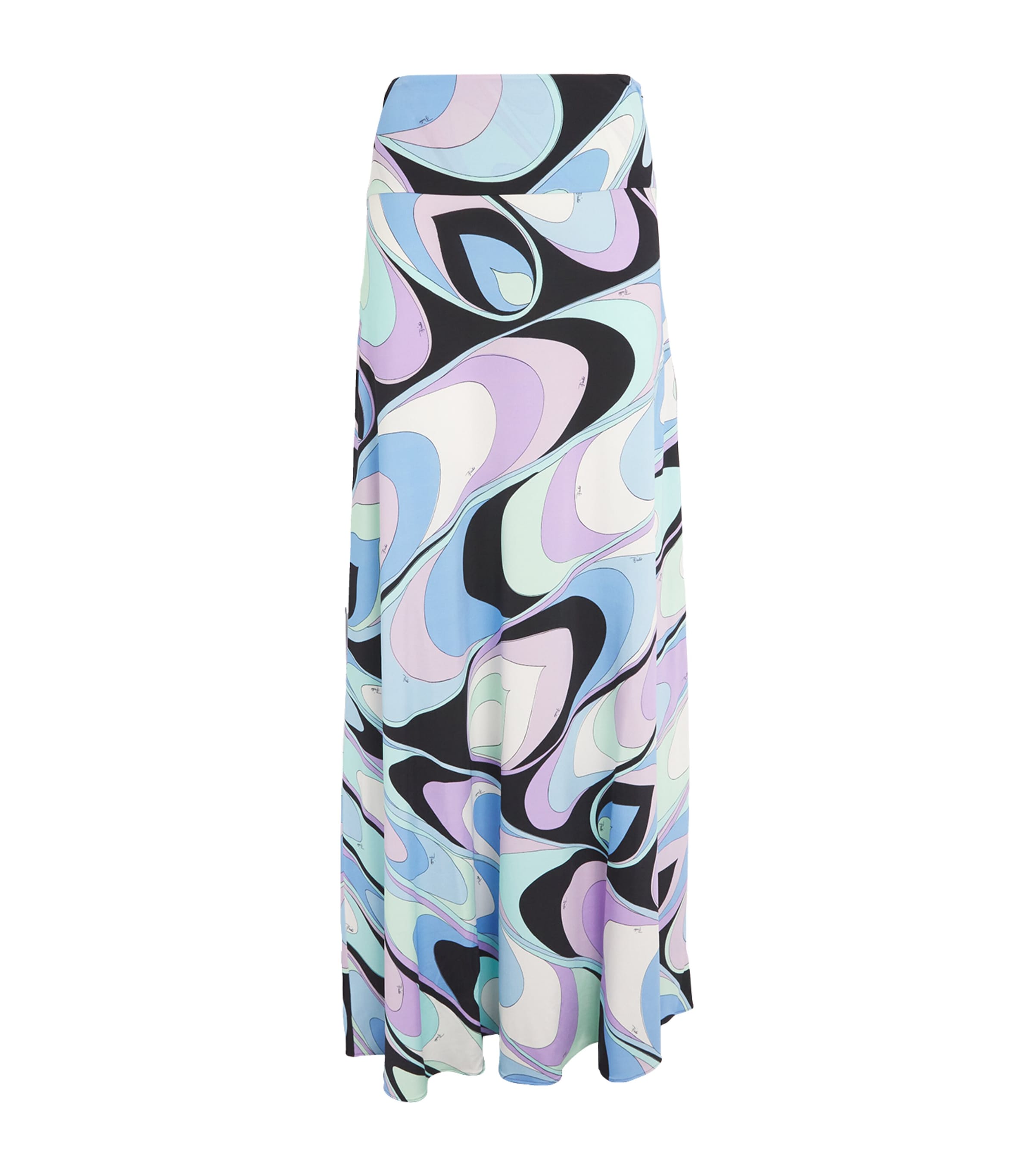 Pucci Satin Printed Maxi Skirt In Purple