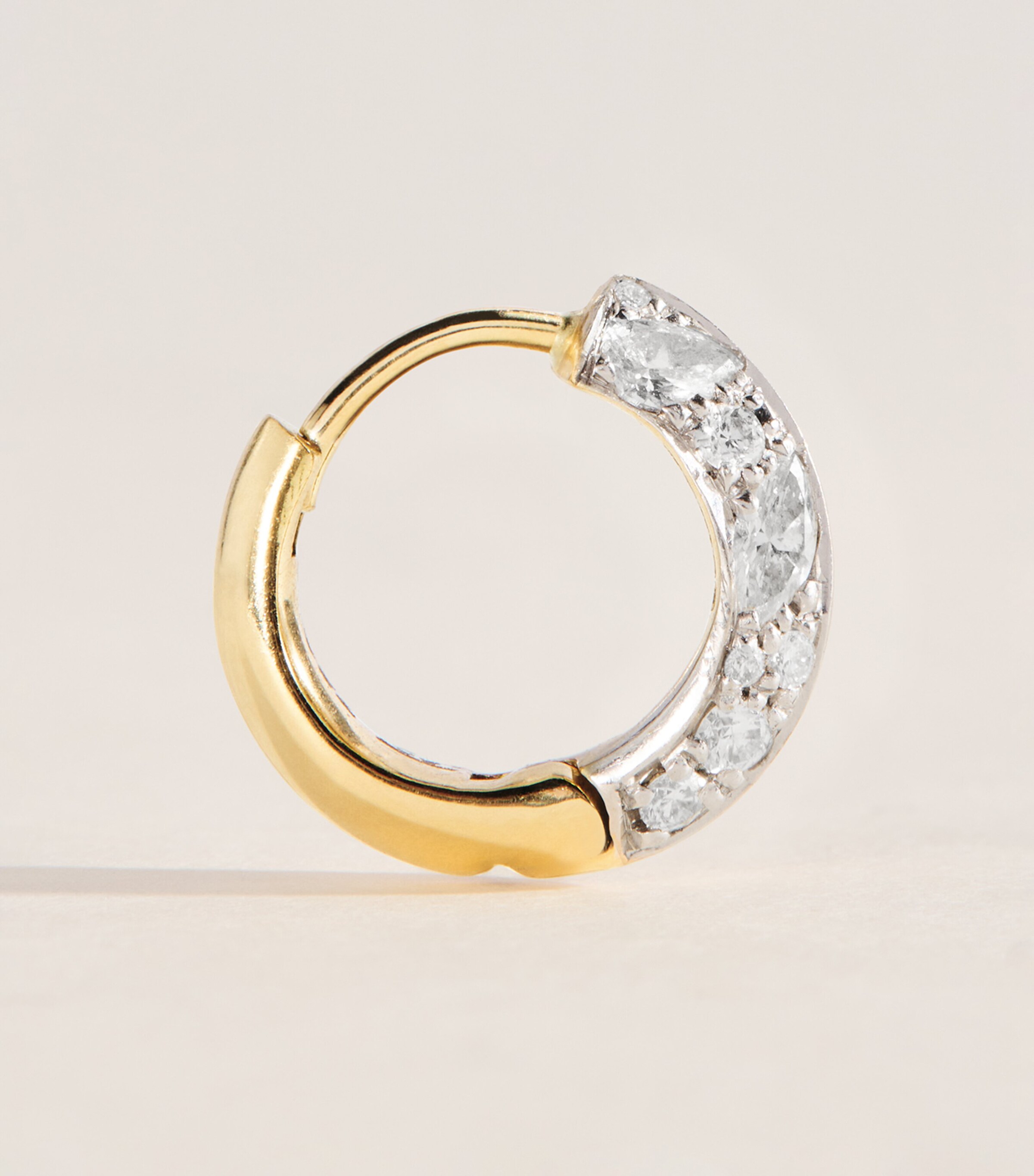 Jade Trau Mini Yellow Gold and Diamond Frankie Huggie Hoops Yellow Gold Image 3