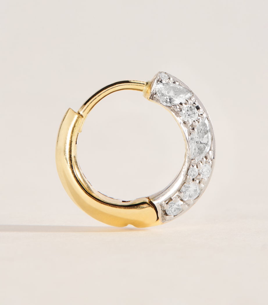Jade Trau Mini Yellow Gold and Diamond Frankie Huggie Hoops Yellow Gold Image 3