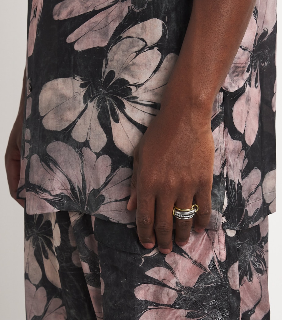 Yellow Gold, Sterling Silver and Diamond Janssen Ring YELLOW GOLD Image 2