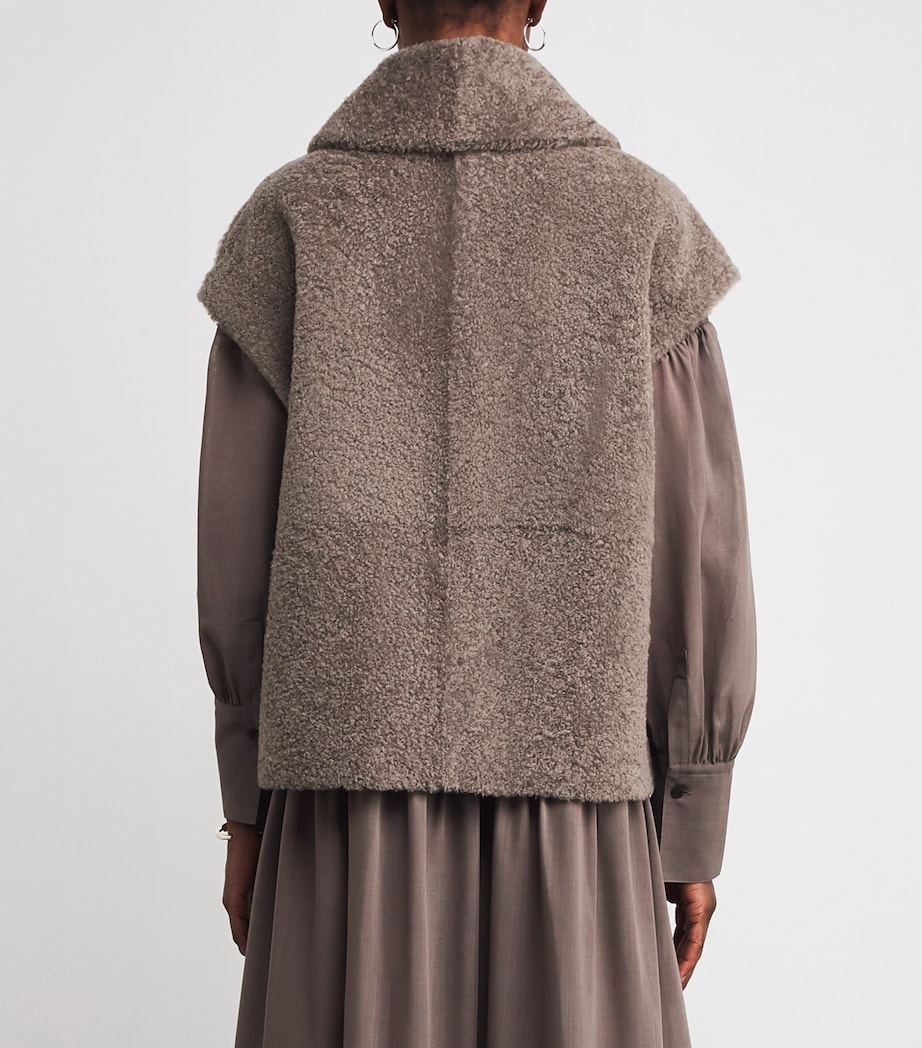 Shearling Reversible Molin Gilet MUSHROOM Image 4
