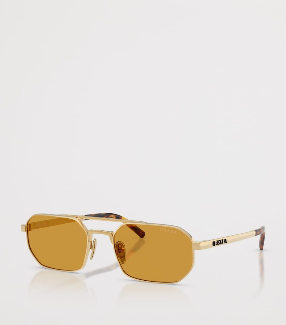 Prada Metal Irregular Sunglasses Gold Image 2