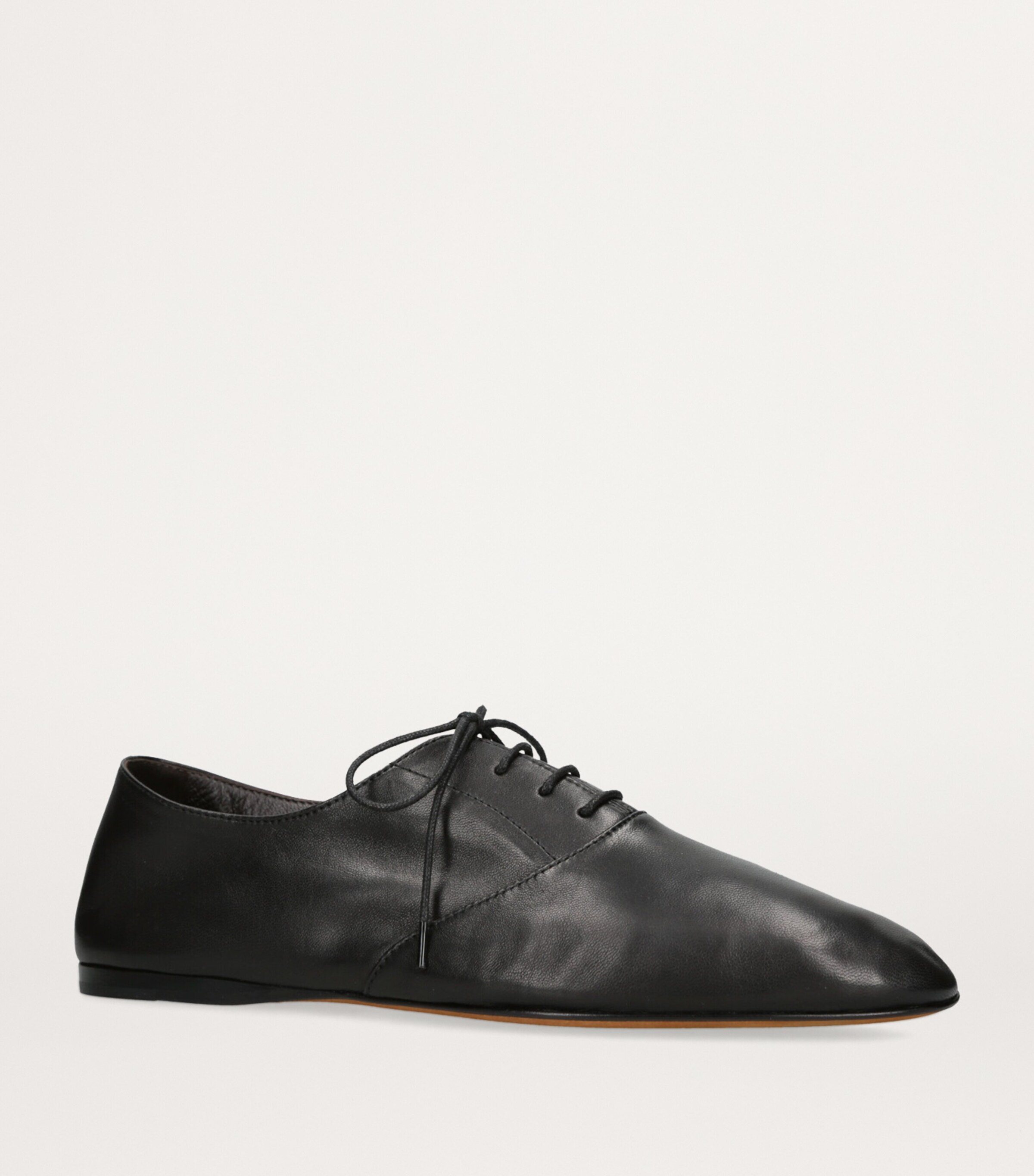 The Row Black Hereditas Leather Lace-Up Shoes | Harrods US