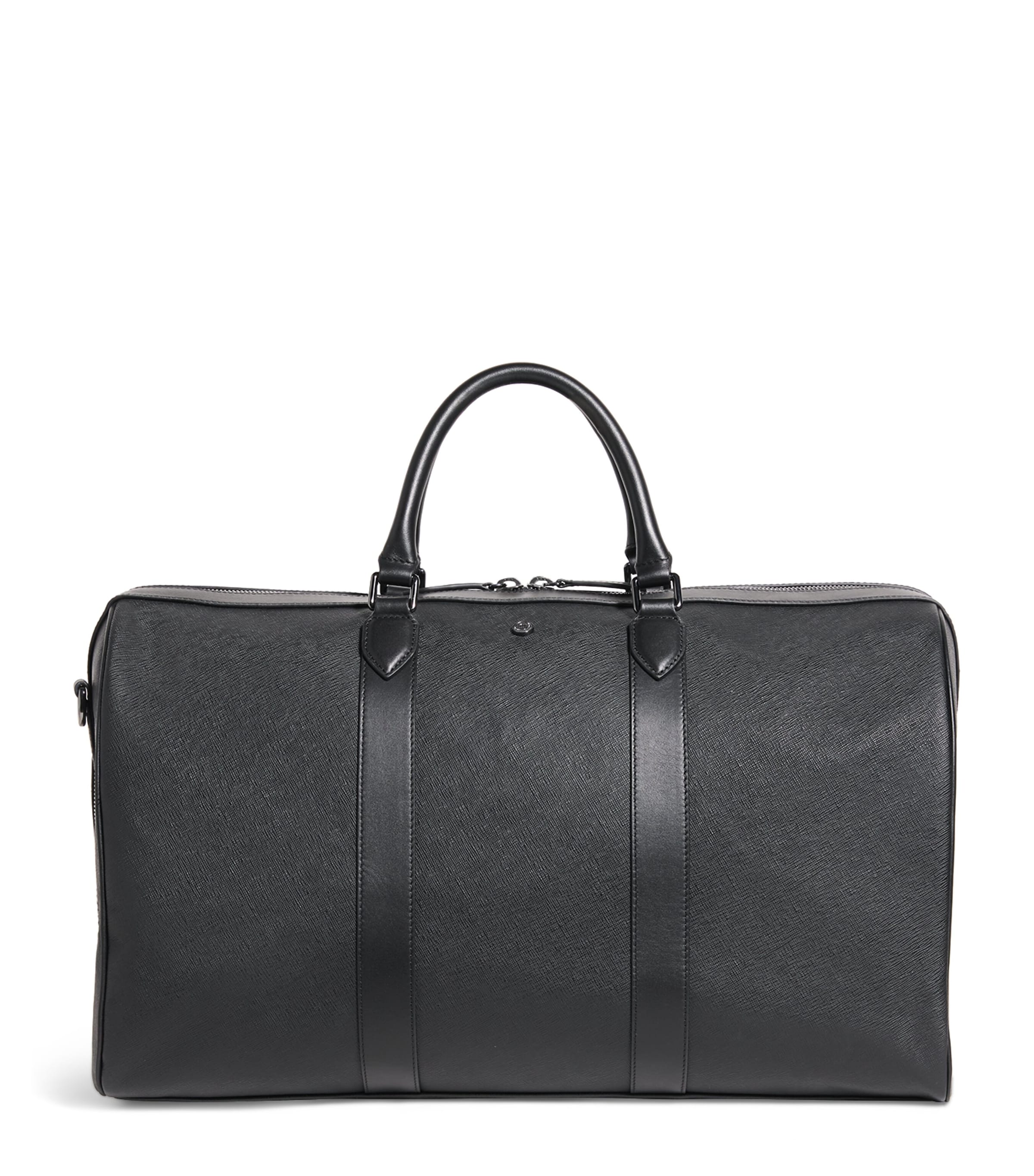 Harrods Leather Holdall Black Image 1