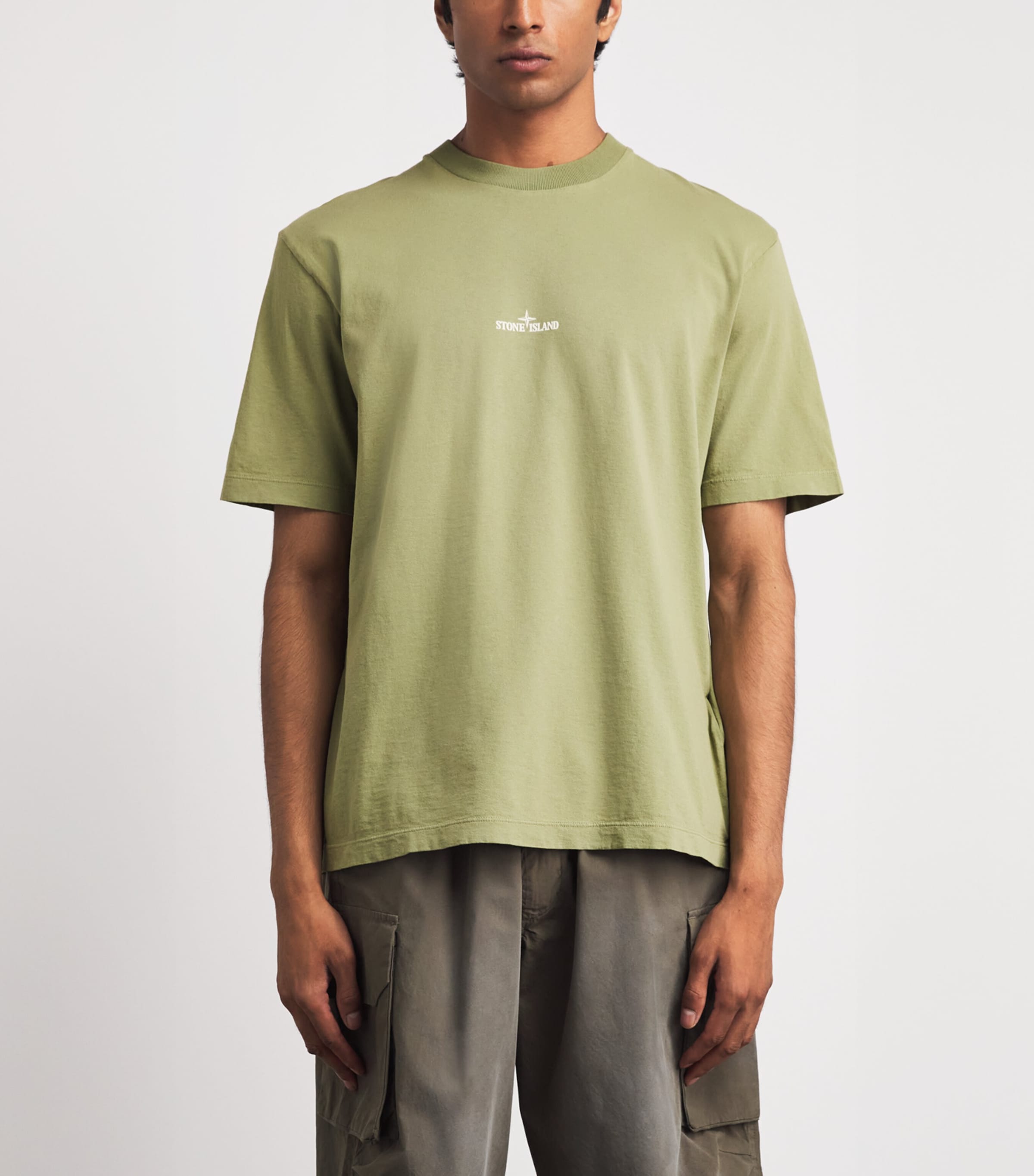 Stone Island Mens Organic Cotton Logo T-Shirt Image 4
