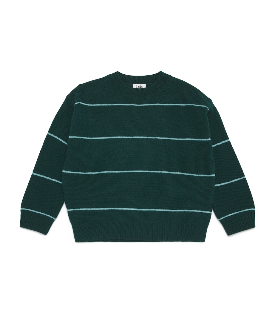 Wool Striped Sweater (2-14 Years) 5745GREEN/TURQUOISE Image 1