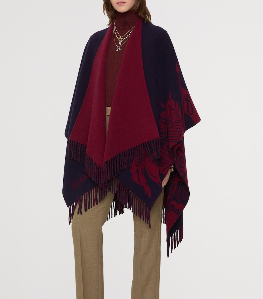 Wool-Cashmere EKD Reversible Cape SASH RED Image 2