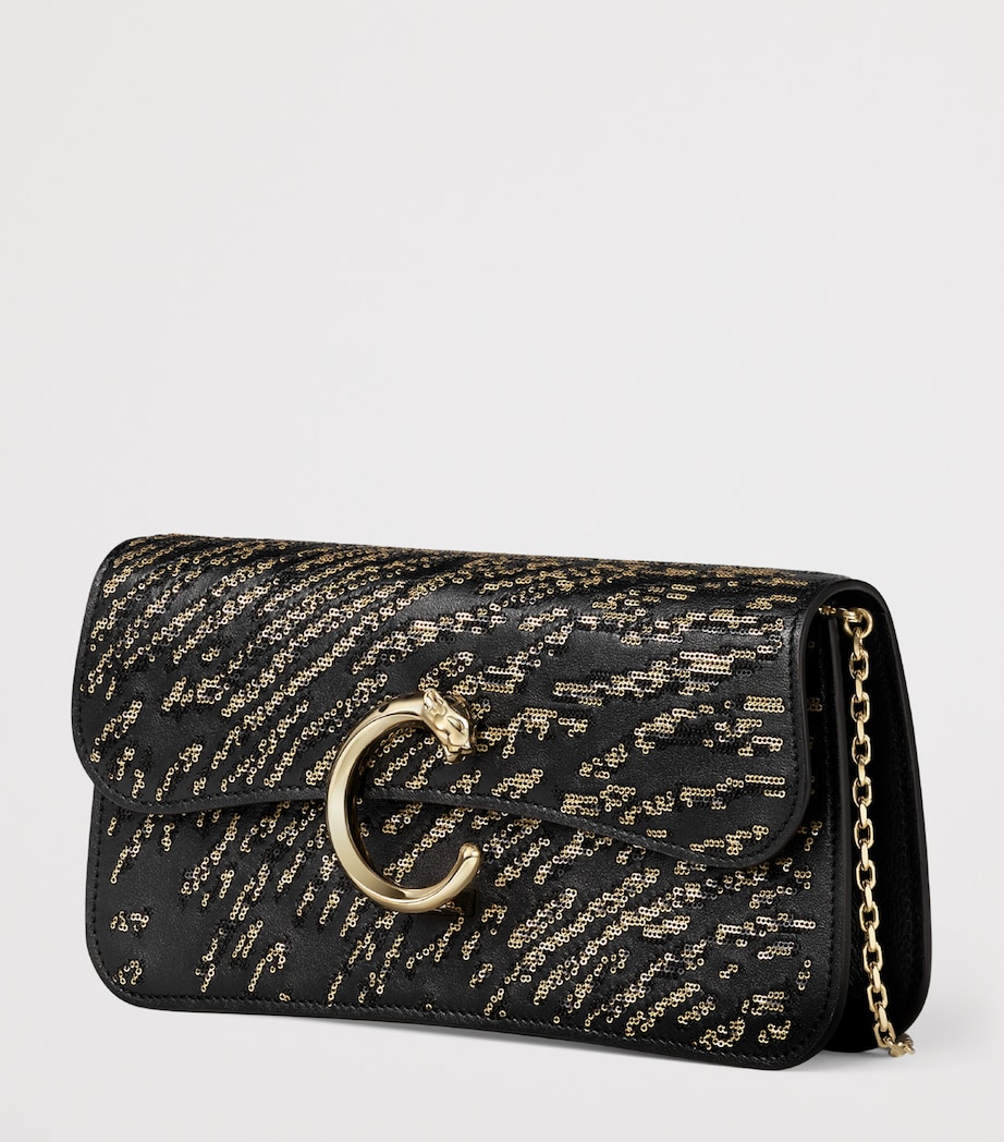 Cartier Mini Sequinned Panthère C de Cartier Chain Bag Black Image 4