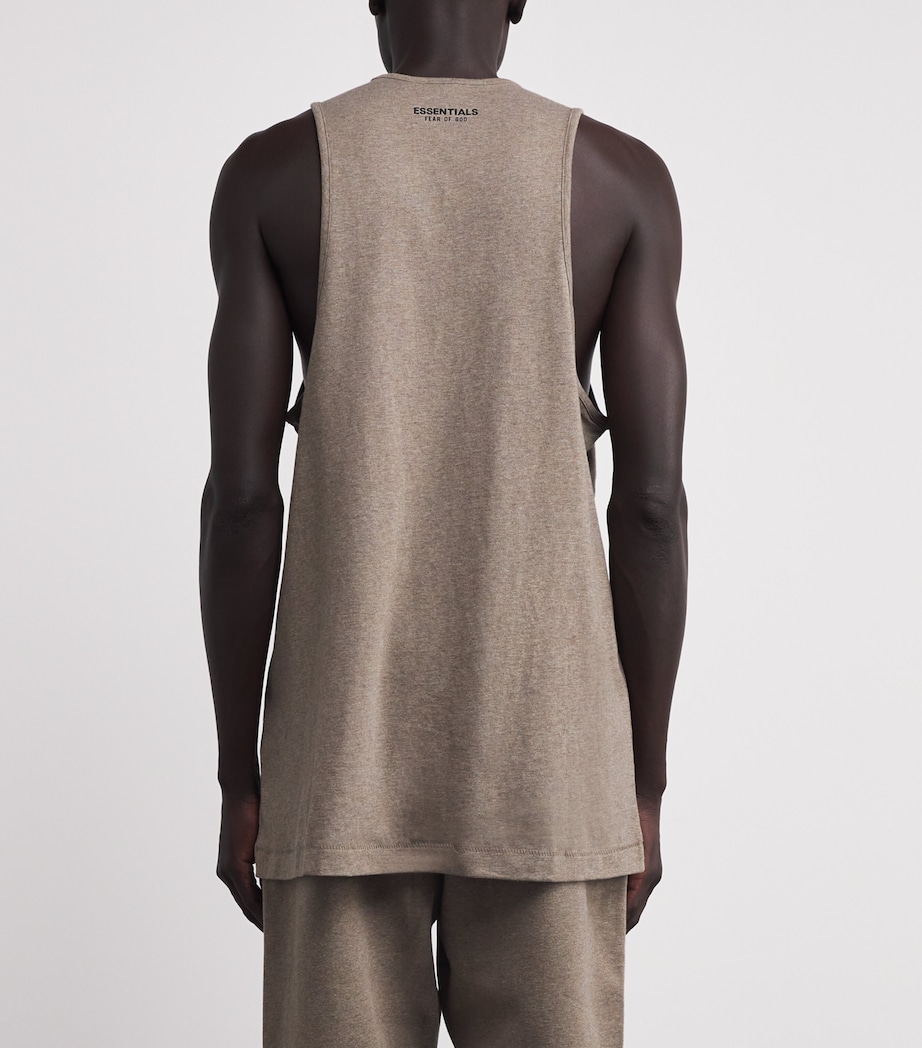 Cotton Oversized Logo Tank Top HOMESTEAD HEATHER Image 4