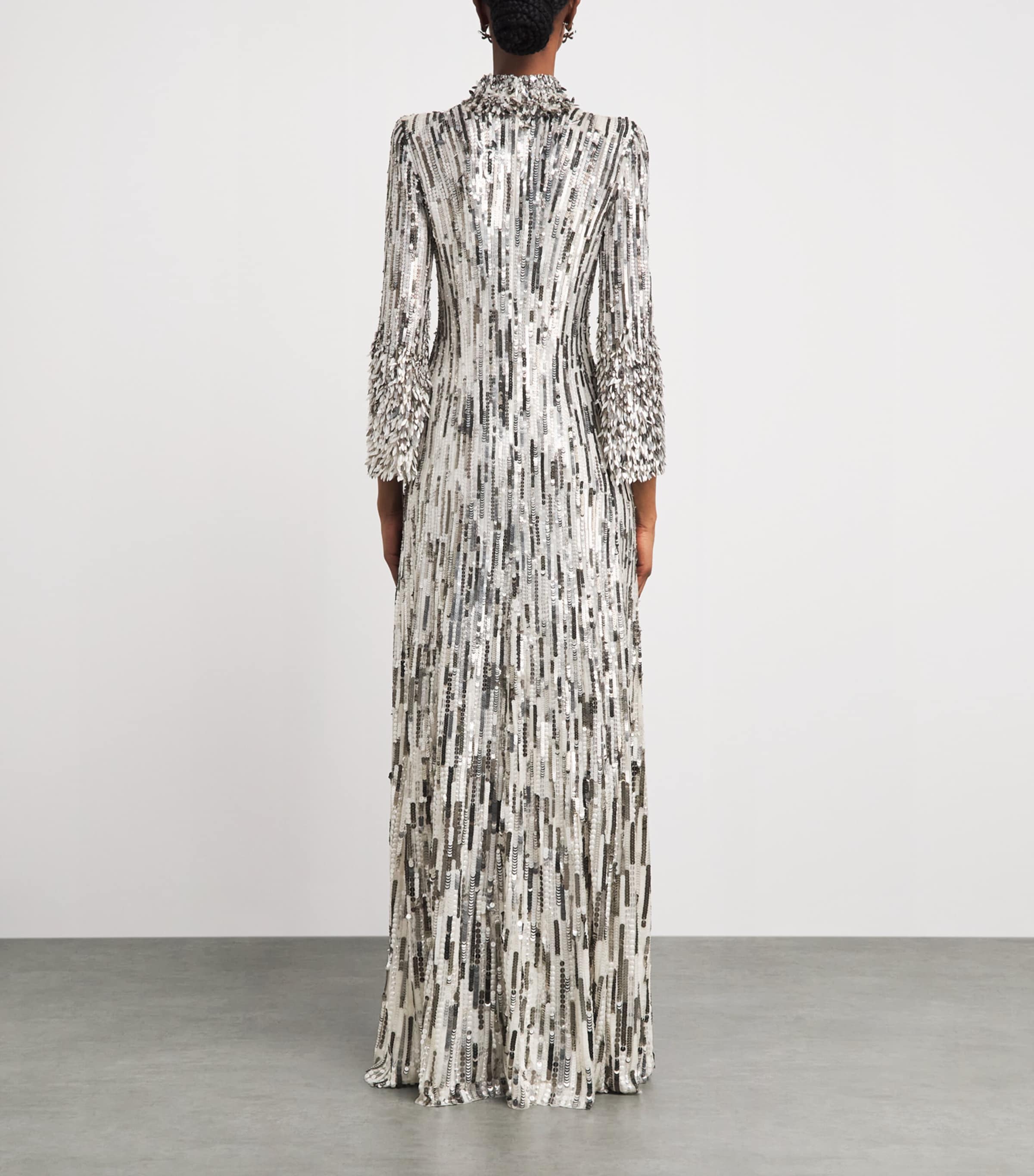 Jenny Packham Womens Embellished Memphis Gown White Image 4