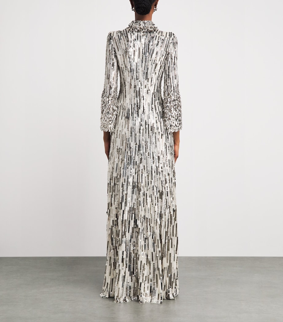 Jenny Packham Womens Embellished Memphis Gown White Image 4
