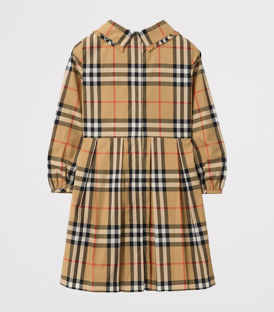 Cotton Check Smocked Dress (3-12 Years) SAND IP CHECK Image 2