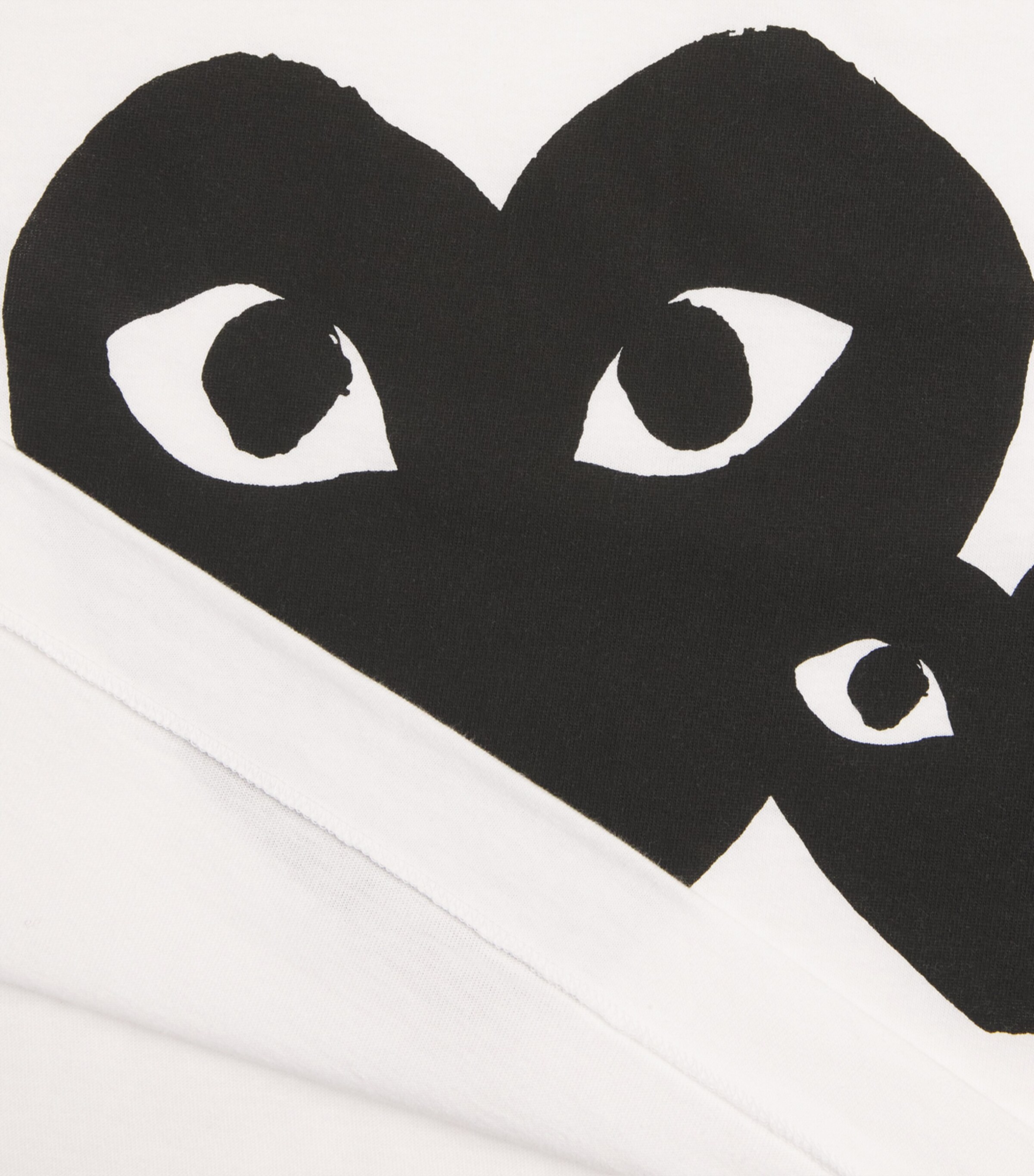 Comme Des Garçons Play Mens Cotton Oversized Mirrored Bottom Heart T-Shirt White Image 6