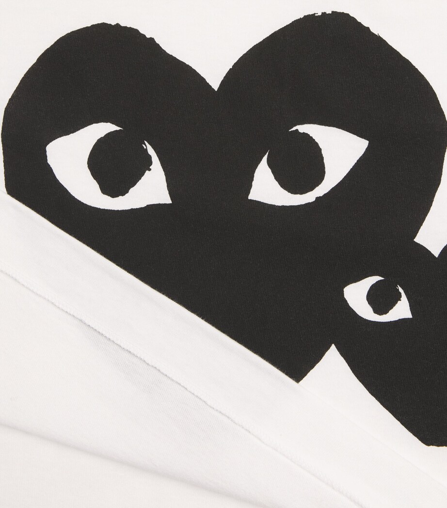 Comme Des Garçons Play Mens Cotton Oversized Mirrored Bottom Heart T-Shirt White Image 6