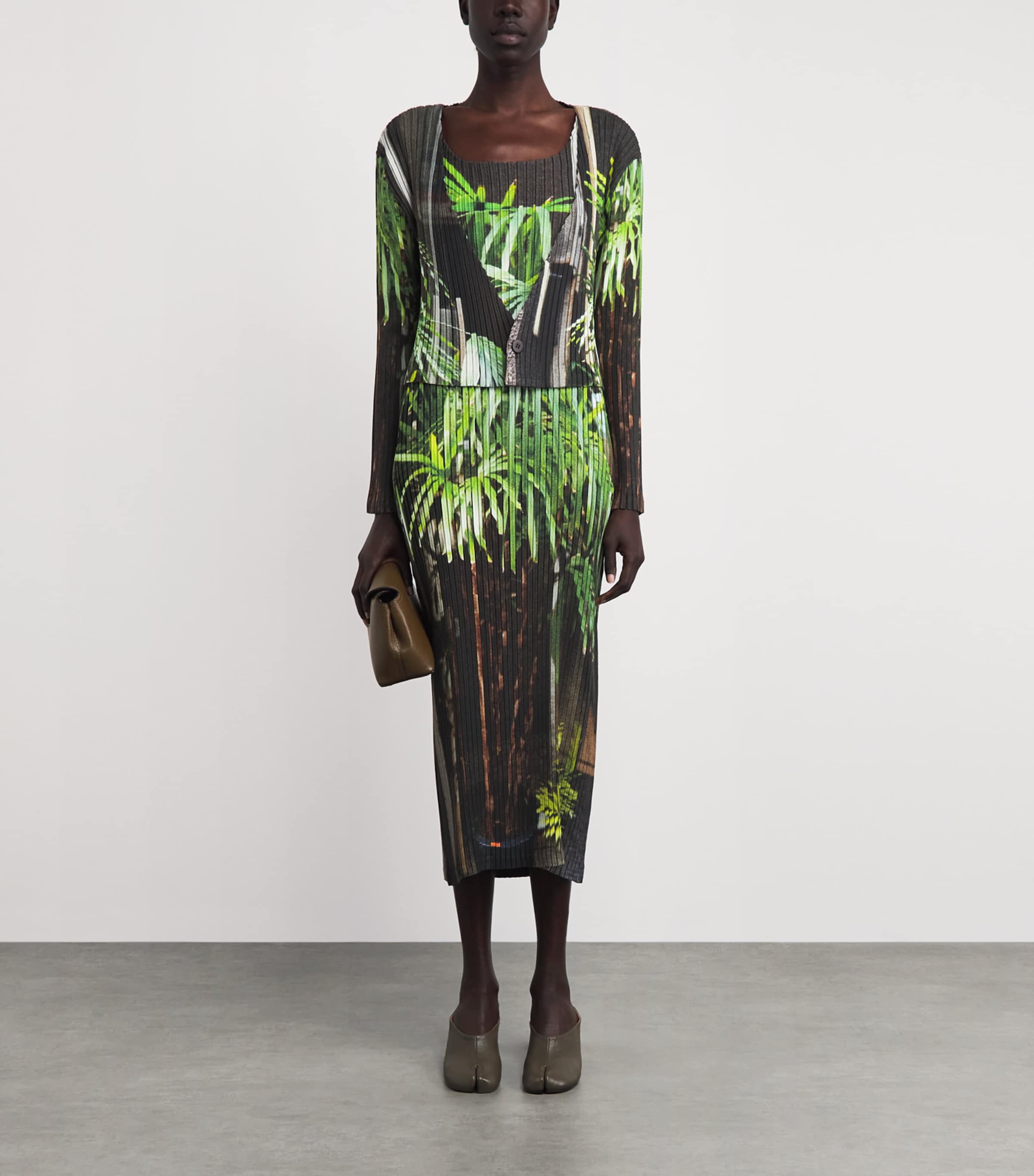 Issey Miyake Womens Urban Jungle Pleats Midi Dress Black Hued Image 2