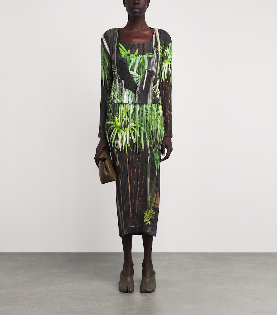 Issey Miyake Womens Urban Jungle Pleats Midi Dress Black Hued Image 2