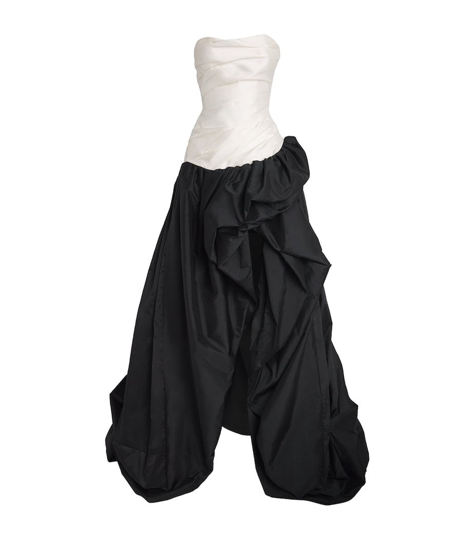 Mikado-Taffeta Strapless Gown WHITE-BLACK Image 1