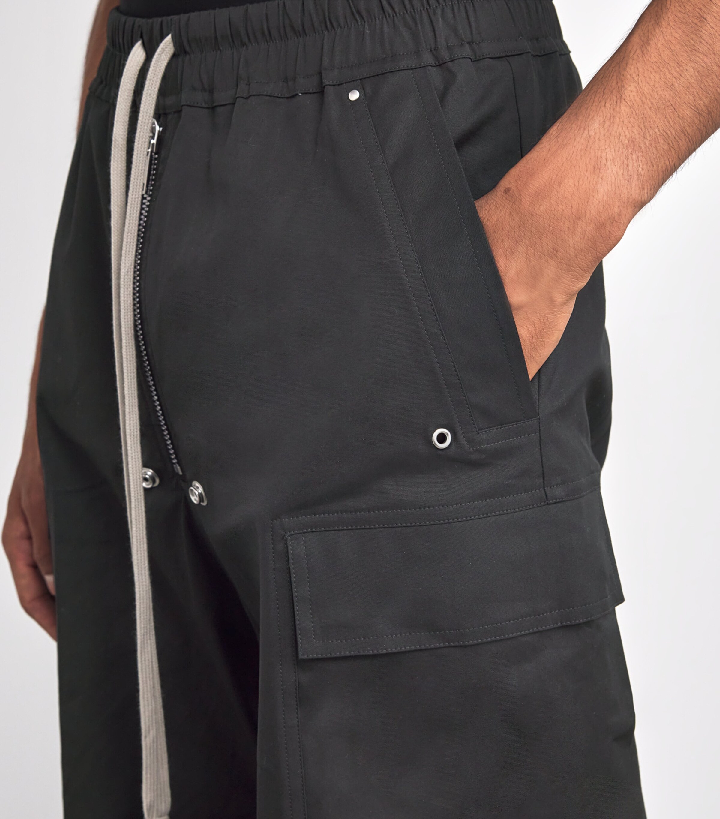 Rick Owens Mens Cargobelas Straight-Leg Trousers Black Image 6