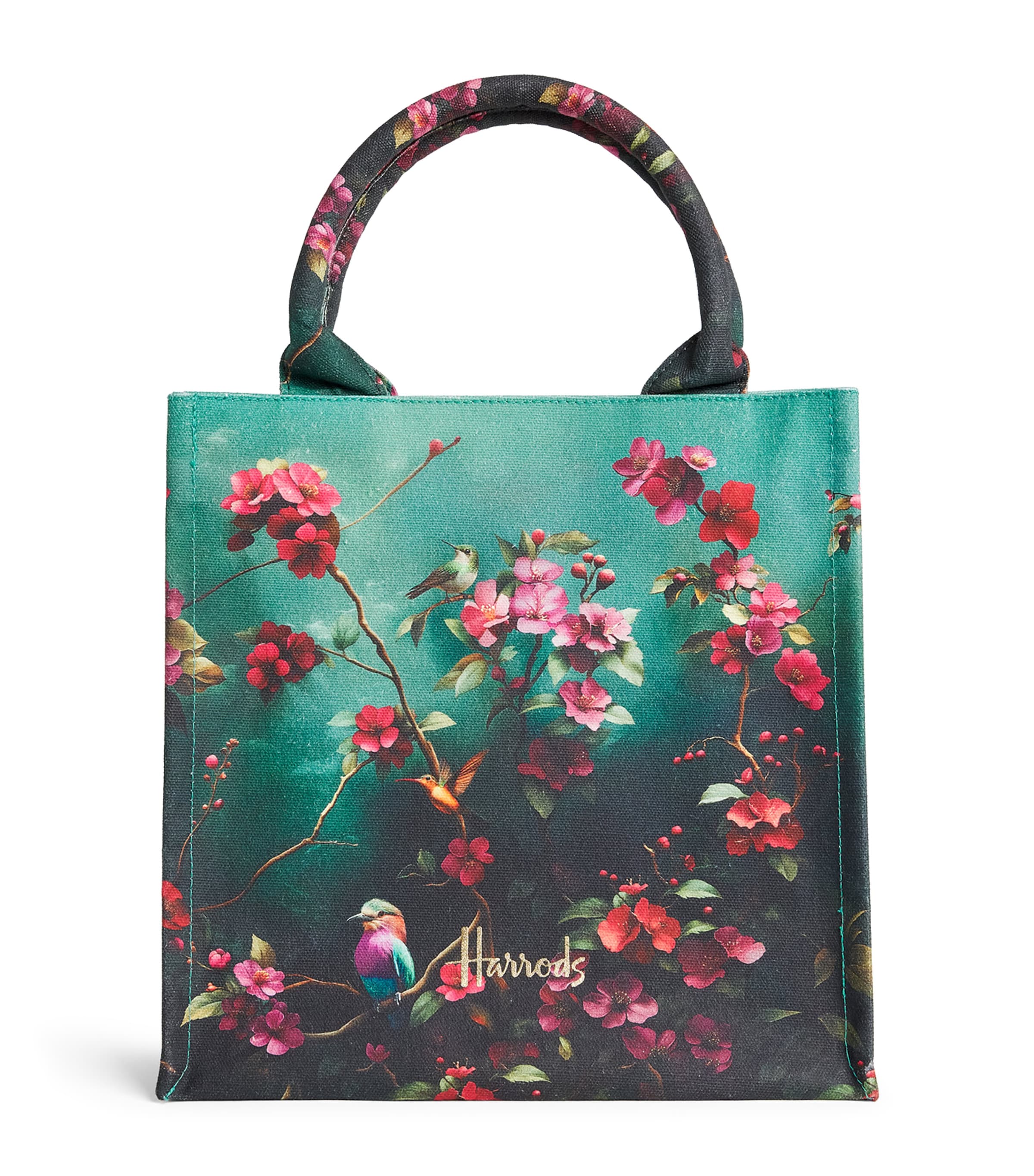 Harrods Small Exotics Decaf Blend Tote Bag Green Image 1