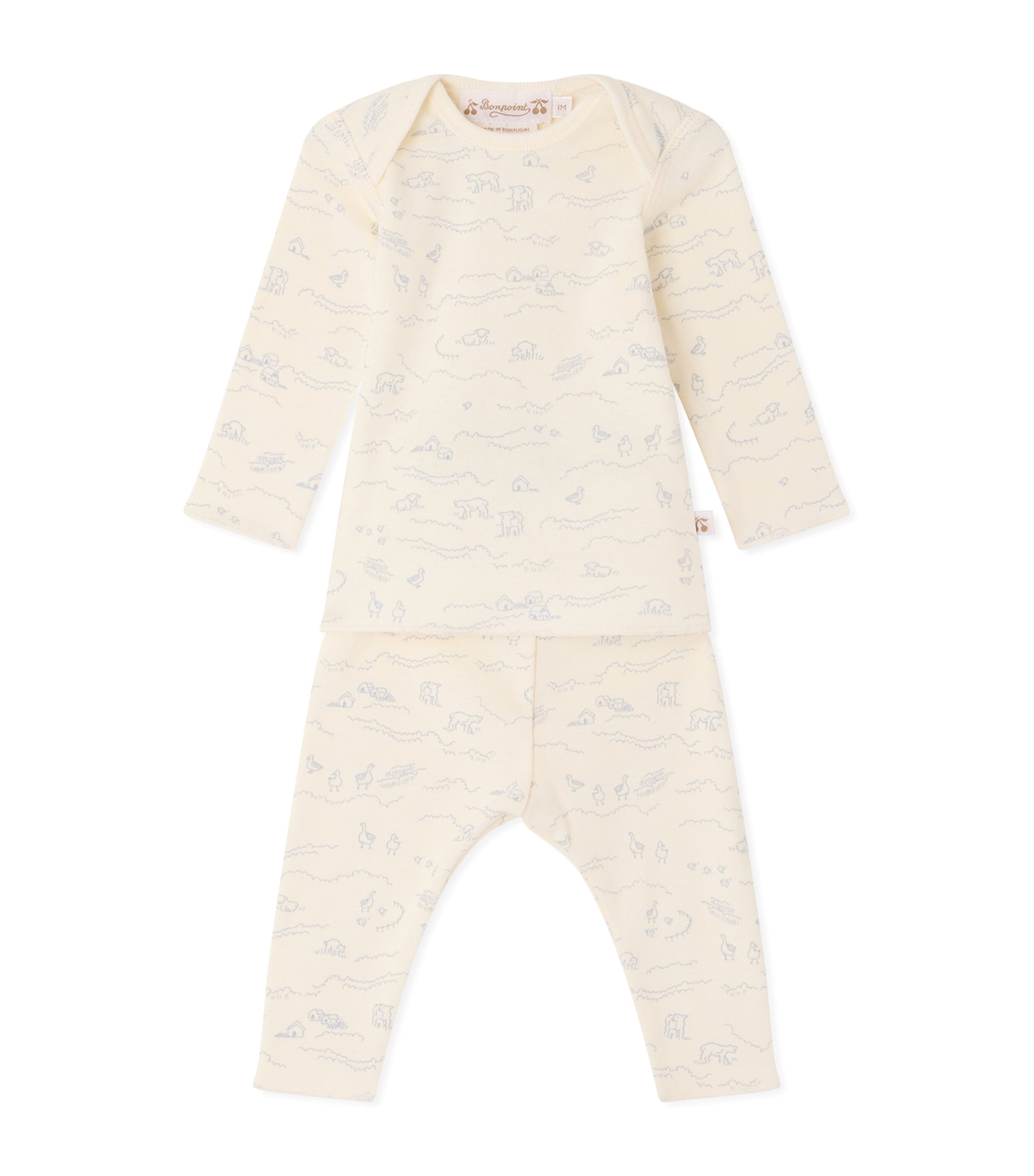 Bonpoint Kids'  Organic Cotton Timi Pyjama Set In White