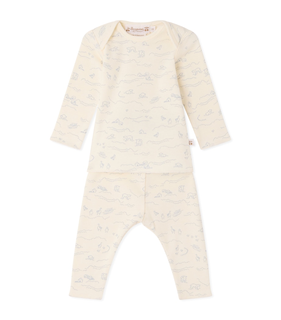 Bonpoint Organic Cotton Timi Pyjama Set (1-18 Months) Naturel Image 1