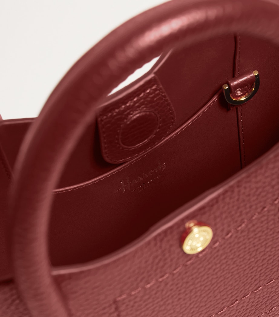 1383871 Harrods Burgundy Grab Leather Rope Tote Bag | Harrods US