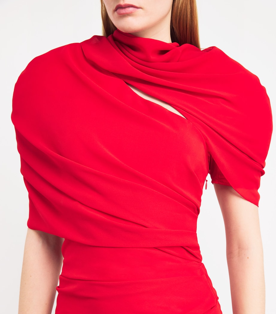 Draped Castagna Mini Dress 470 RED Image 6