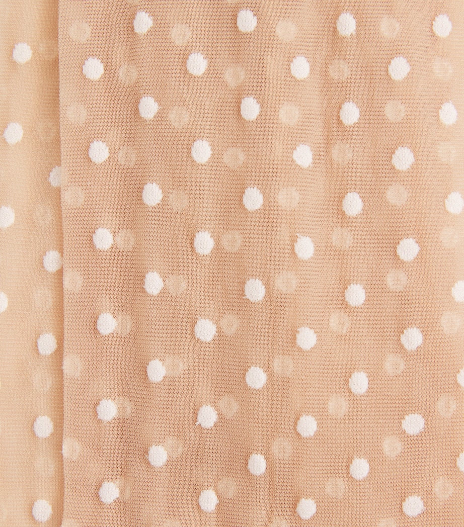 Wolford Womens Dotted Garter Belt 20 Tights Frly Lght White Image 5