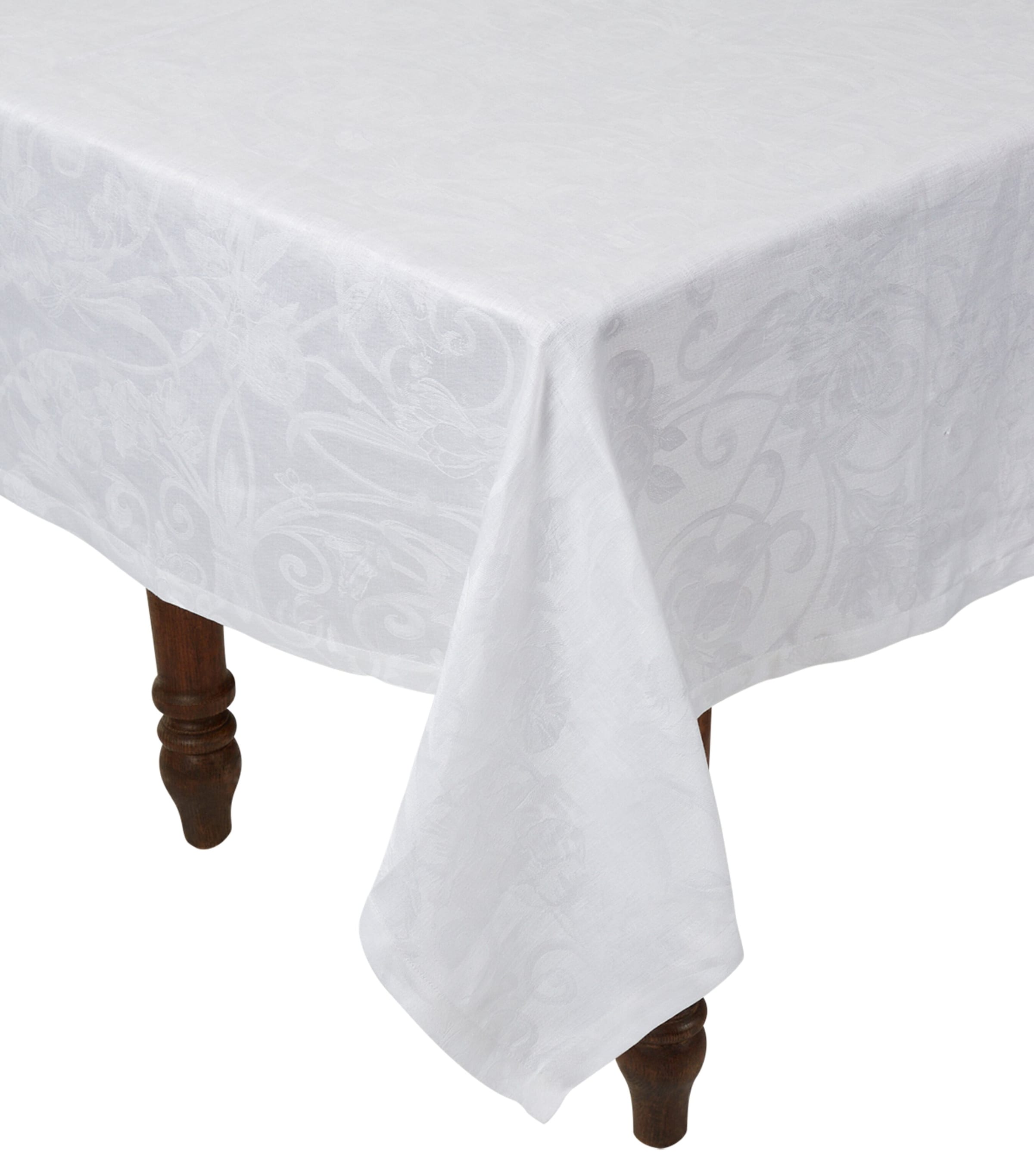 Le Jacquard Français Tivoli Damask Rectangular Tablecloth In Black