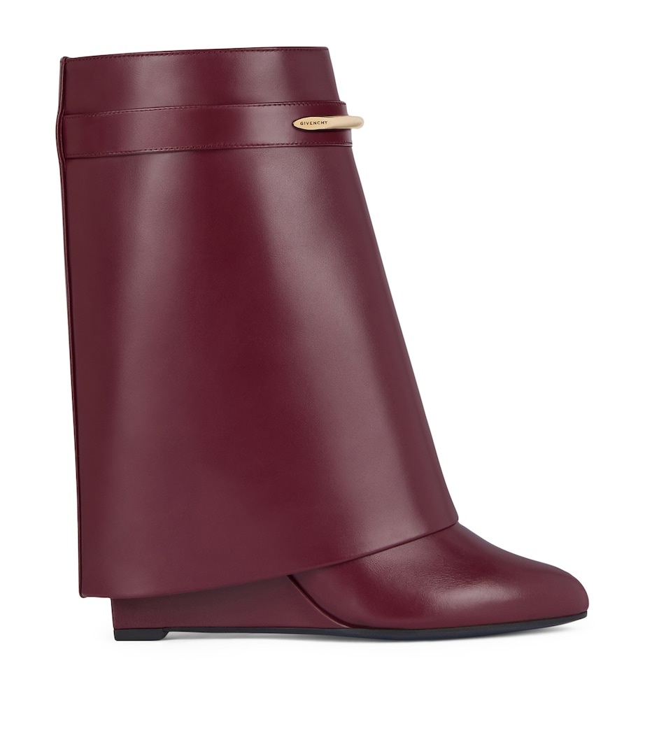 Givenchy Leather Shark Ankle Boots 95 Burgundy Image 1