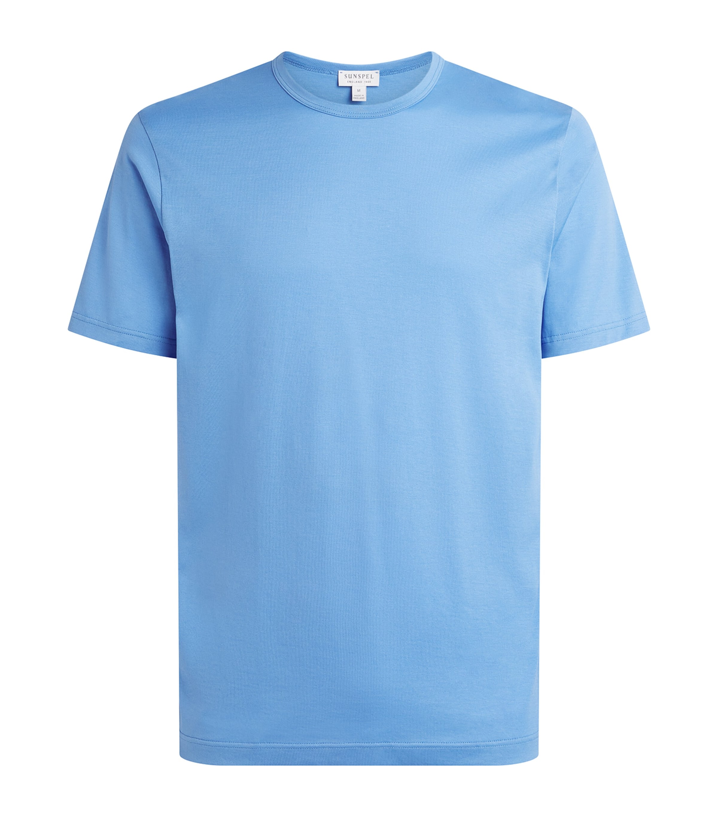 Sunspel Mens Supima Cotton Classic T-Shirt Buww Azure Blue Image 1