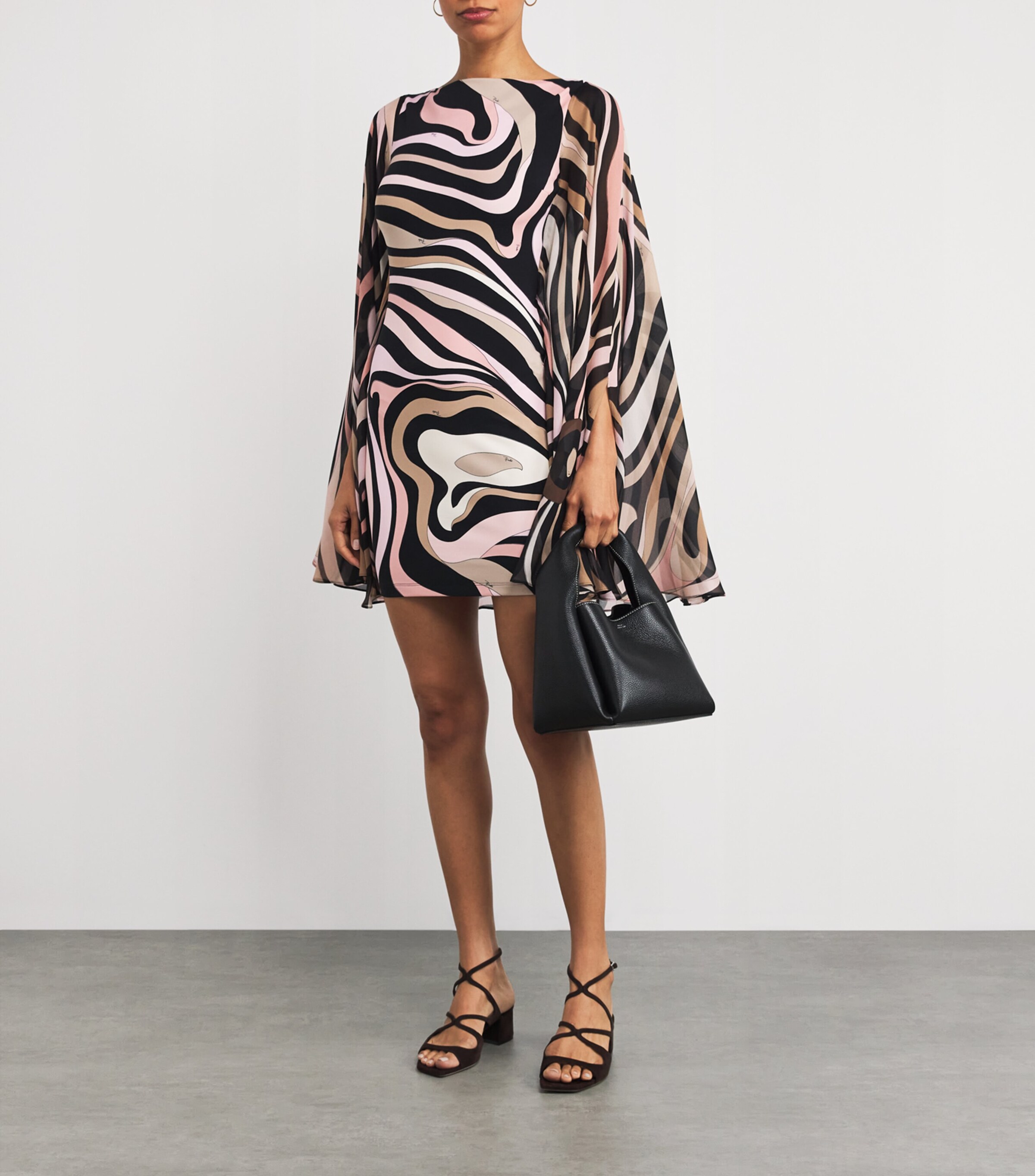 PUCCI Multi Silk Marmo Print Kaftan Mini Dress | Harrods AZ