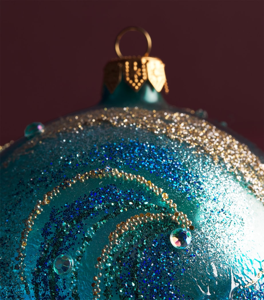 Harrods Gitter Wave Bauble Blue Image 2