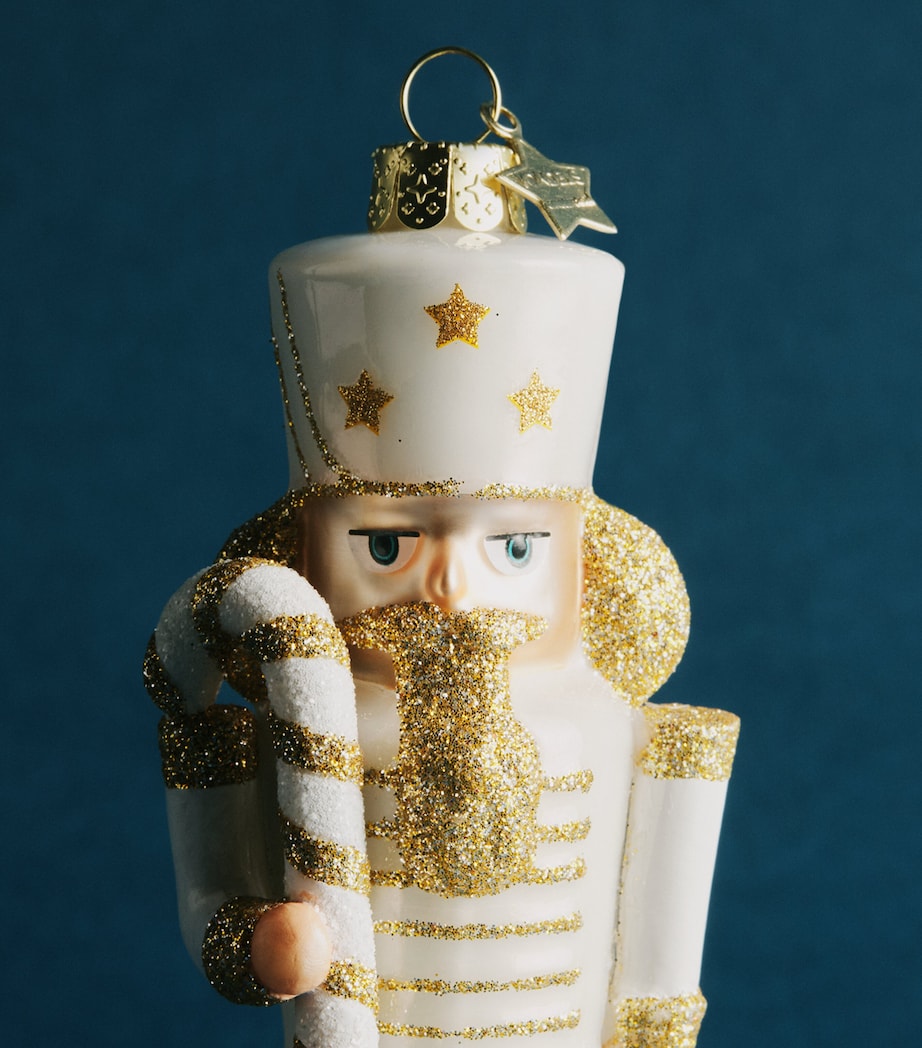 Harrods Glass Nutcracker Tree Decoration White Image 3