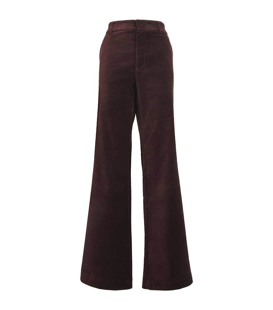Velvet Marlow Flared Trousers AUBERGINE Image 1