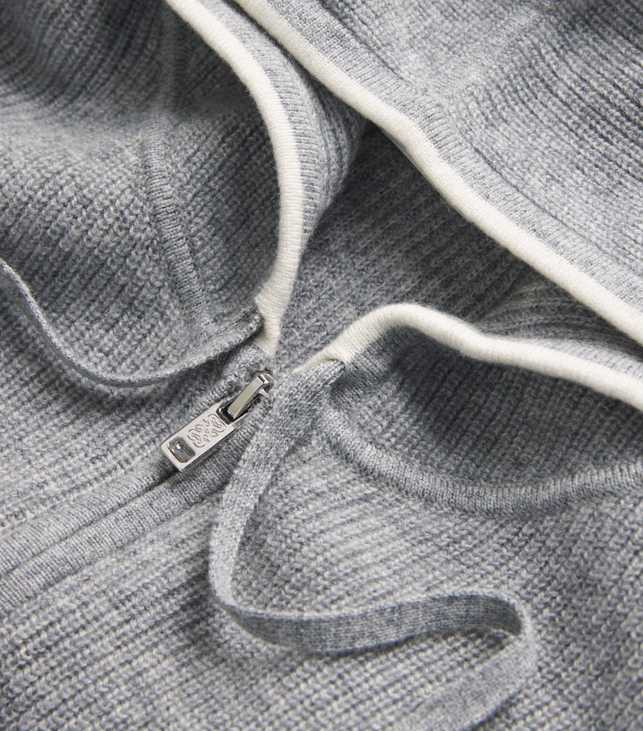 Wool Zip-Up Sweater GREY Image 5