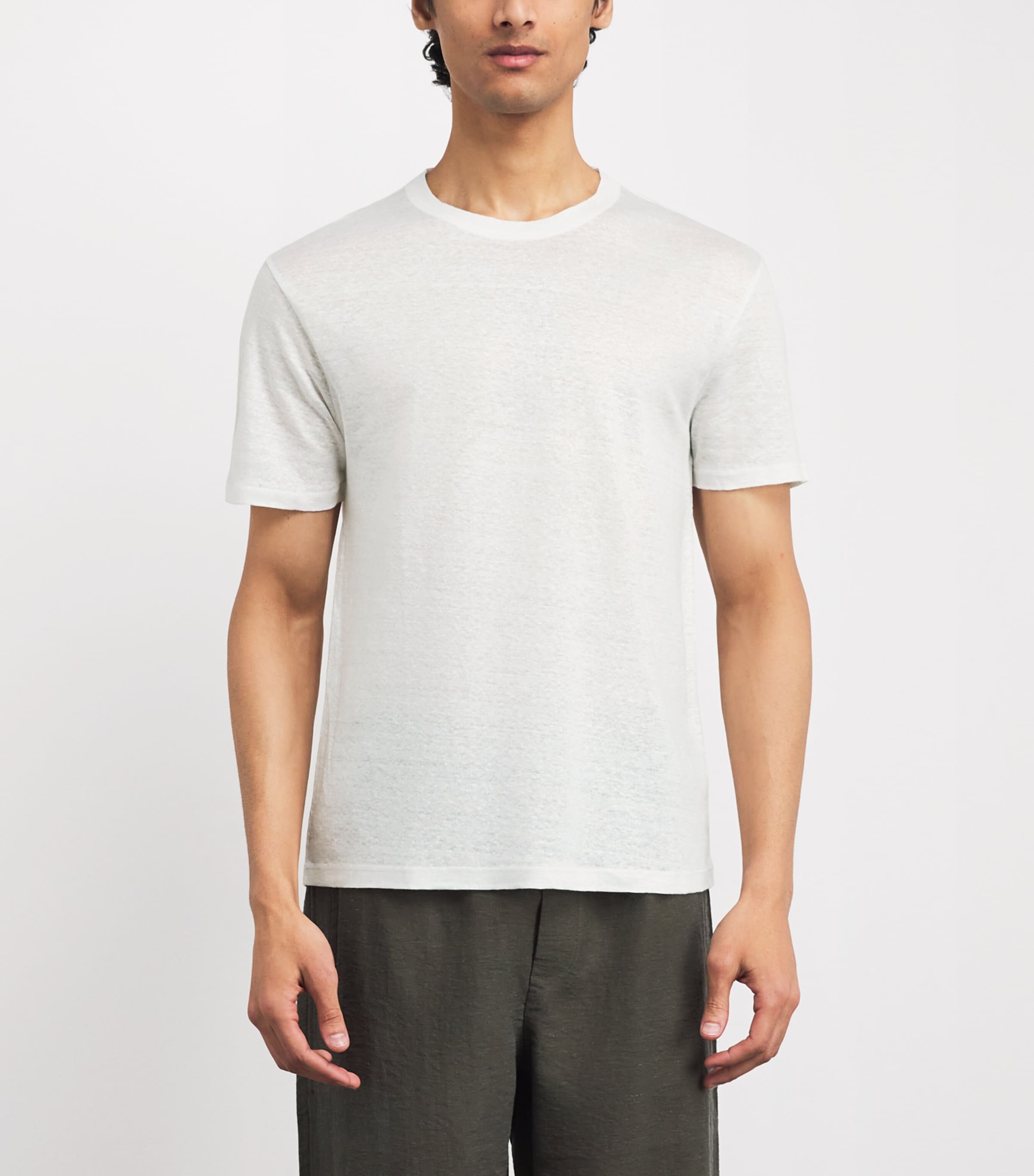 Linen Garment-Dyed T-Shirt WHITE Image 3