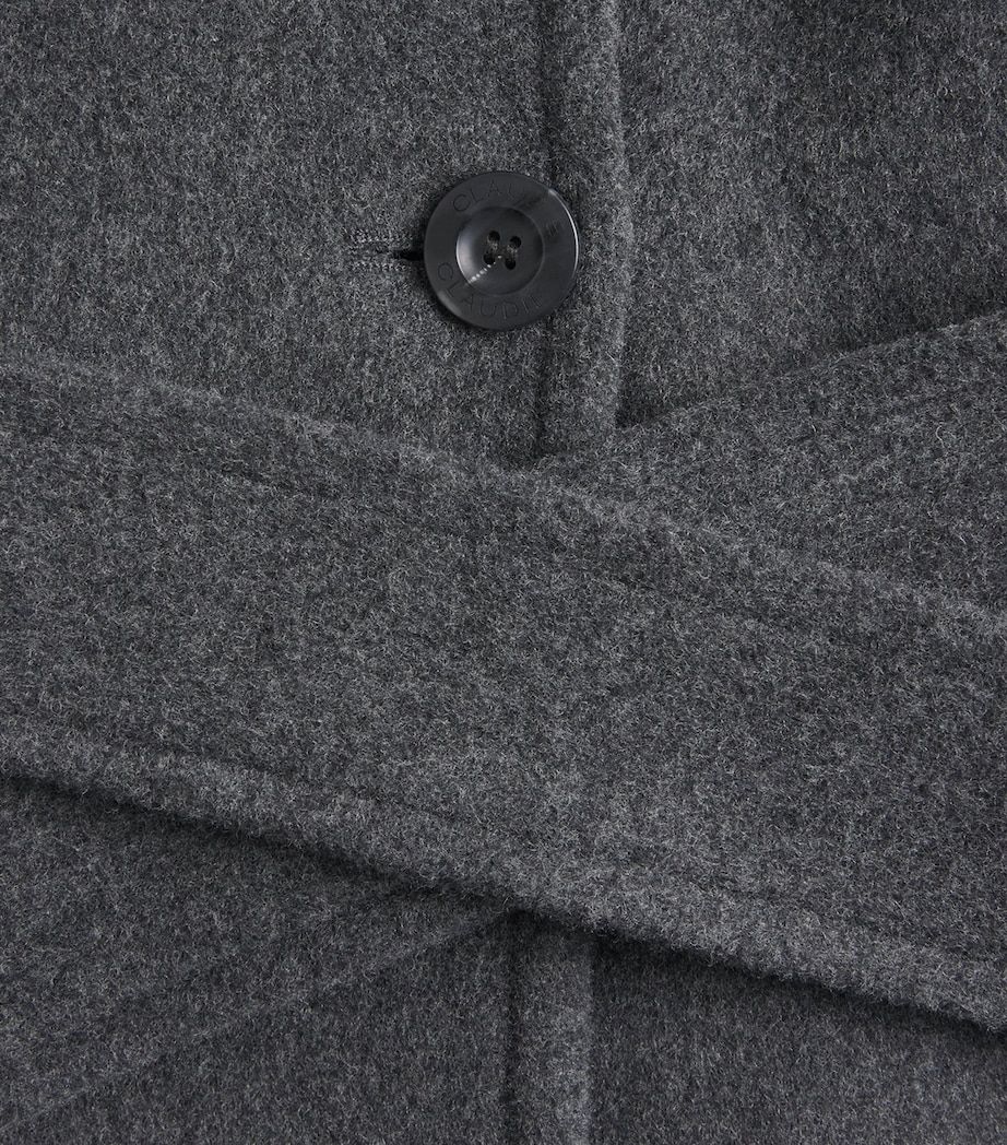 Claudie Pierlot Womens Wool-Blend Belted Coat Gris Image 6