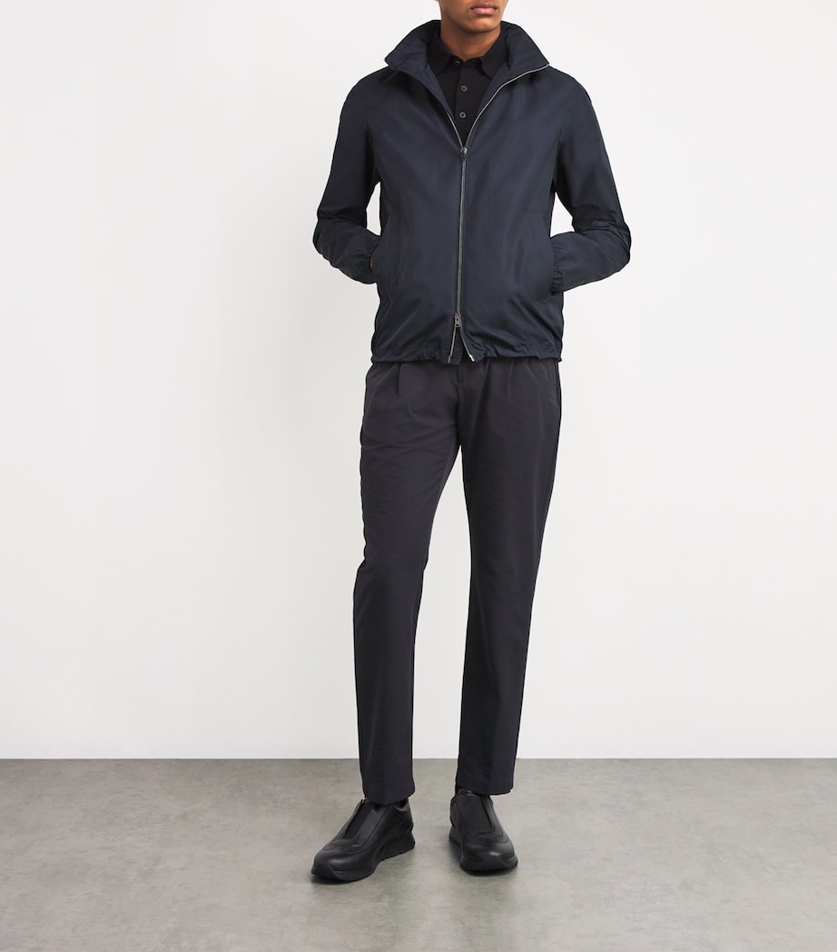 Windproof Short Zip-Up Jacket 9200BLU NAVY Image 2