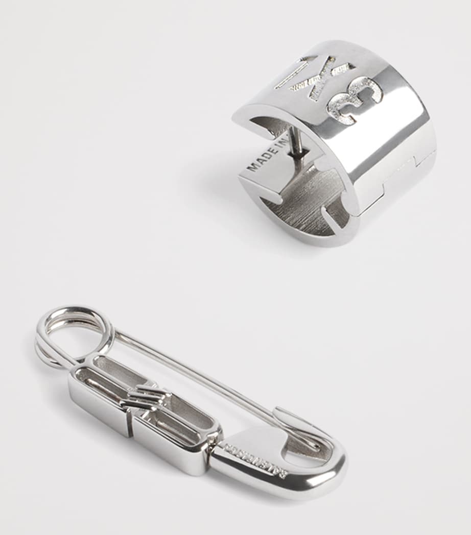 Balenciaga Asymmetric Safety Pin Earrings Image 2