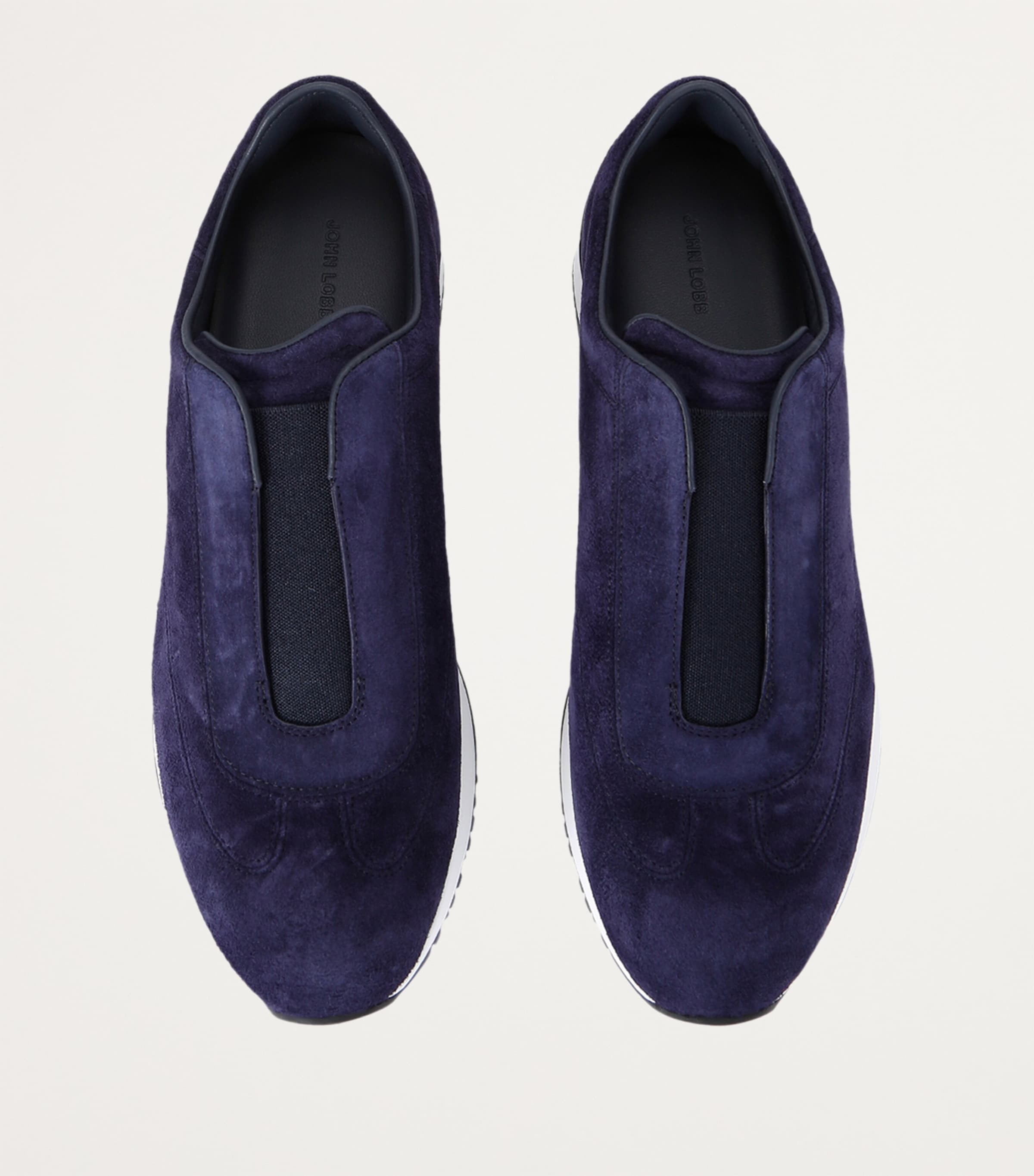 John Lobb Navy Nubuck Lift Runner Sneakers | Harrods US